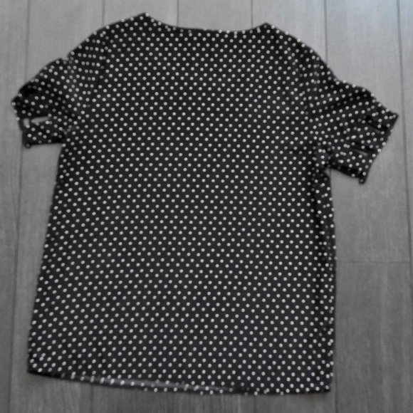 Black Top with White Hearts - Large - Picture 5 of 8